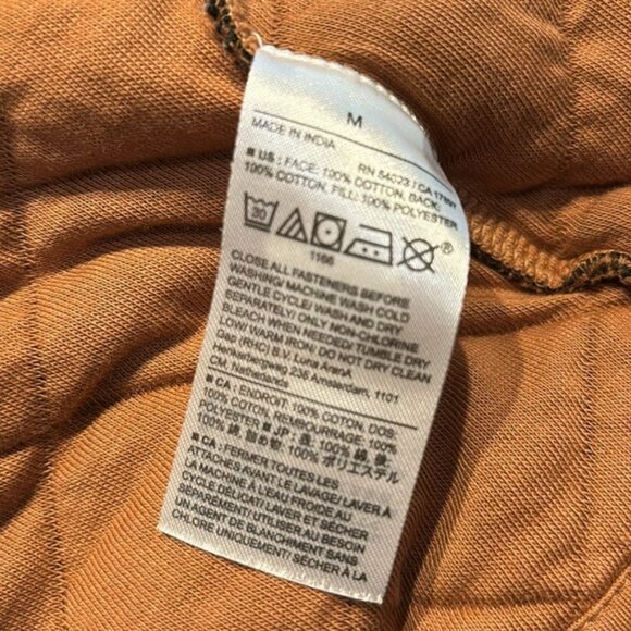 👛 (ANY 2/$35) BANANA REPUBLIC Collarless Quilted Bomber Length Jacket Pockets - Picture 4 of 4